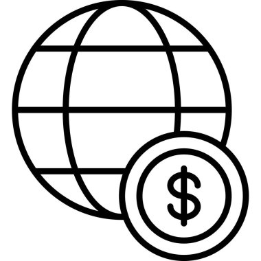 dünya doları para birimi simgesi ana hat biçiminde