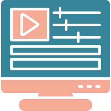 video. Web simgesi basit illüstrasyon