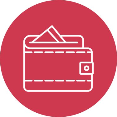 Cüzdan simgesi, vektör illüstrasyonu