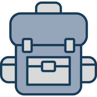 Sırt çantası. Web simgesi basit illüstrasyon