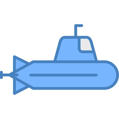 Denizaltı vektör simgesi. Beyaz arka plan denizaltısında basit vektör logosu izole edildi.