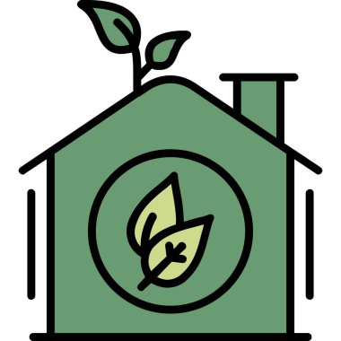 Çevresel yaprak simgesi düz biçimde