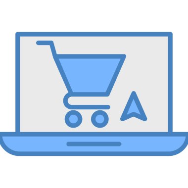 çevrimiçi alışveriş düz vektör simgesi