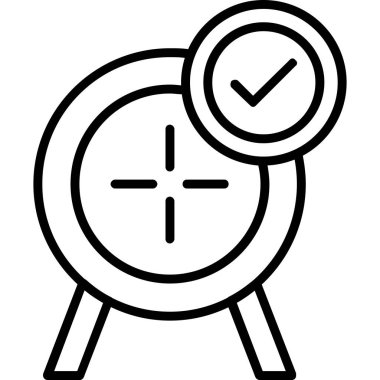 Zaman ve saat simgesi ana hatları vektörü. Saat zamanı. saat zamanı