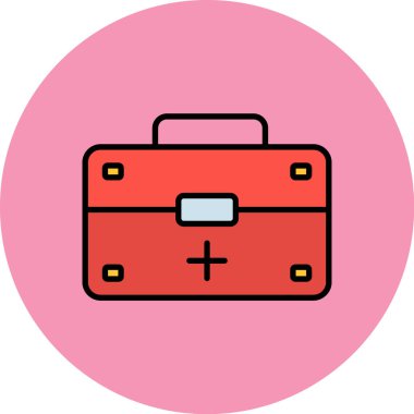 Bavul. Web simgesi basit illüstrasyon