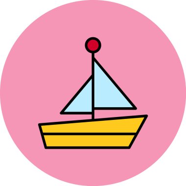 tekne ikonu vektör illüstrasyonu