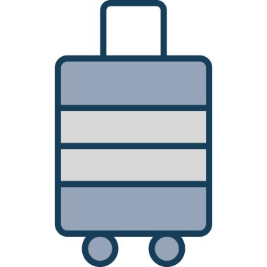 Bavul. Web simgesi basit illüstrasyon