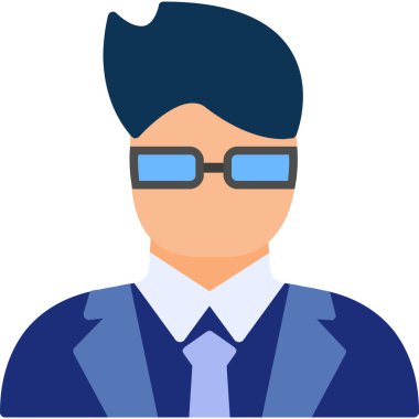 Gözlüklü iş adamı karakteri