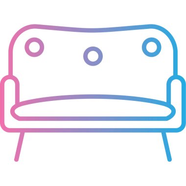 Kanepe. Web simgesi vektör illüstrasyonu