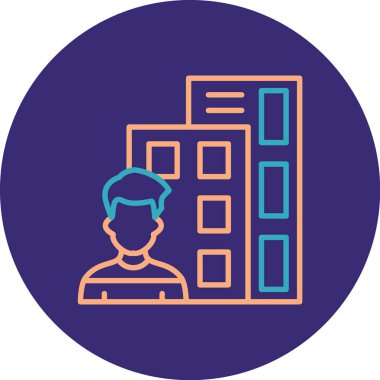 Mavi gömlekli ve sakallı bir adamın vektör çizimi.