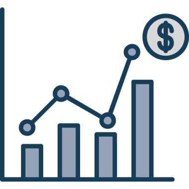 iş ve büyüme düz vektör simgesi