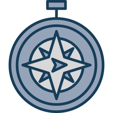 pusula simgesini ana hatları doldurulmuş biçiminde pusula simgesi