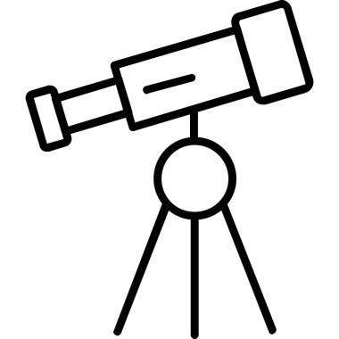 teleskop simgesi, vektör illüstrasyonu