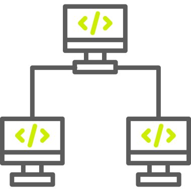 bilgisayar ve ağ bağlantı simgesi. Bilgisayar teknolojisi ve internet konsepti. vektör illüstrasyonu