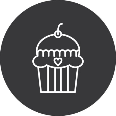Cupcake kek ikonu ana hatlarıyla