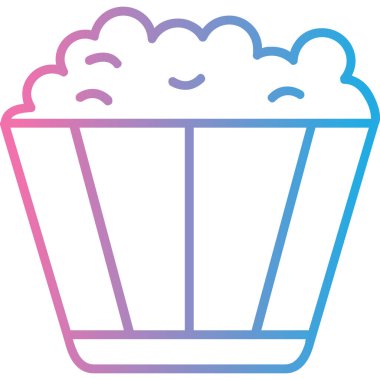 patlamış mısır simgesi, vektör illüstrasyonu