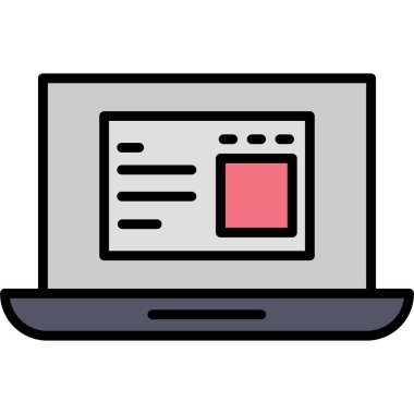 tarayıcı bilgisayarları simgesi, ana hatlı vektör illüstrasyonu