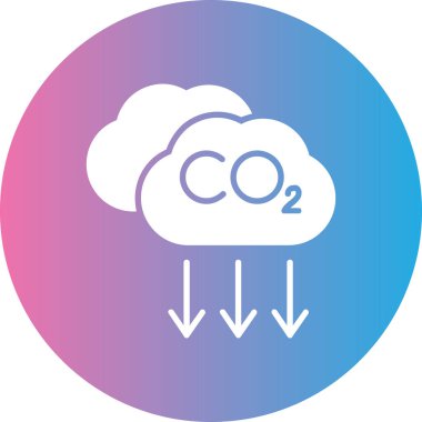 co-2 karbondioksit ikonu, vektör illüstrasyonu