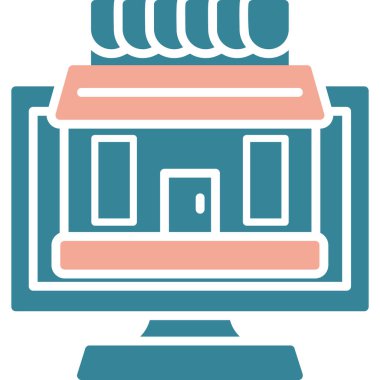 Bina. Web simgesi basit illüstrasyon