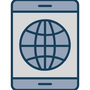 Küresel iletişim renkli vektör simgesi