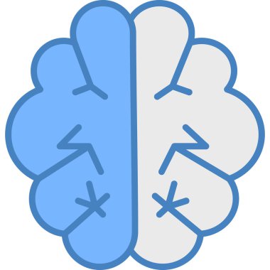 Beyin zihin ikonu. Dolu tasarım zihin beyin sembolüdür. vektör illüstrasyonu