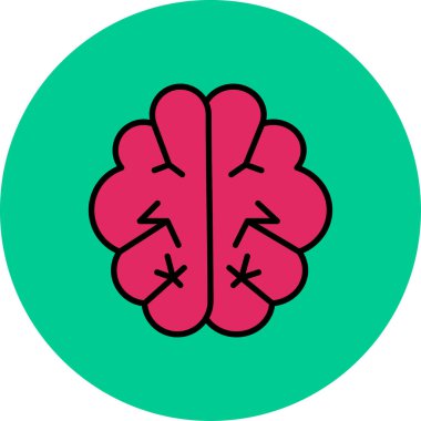 Beyin simgesi, modern vektör çizimi