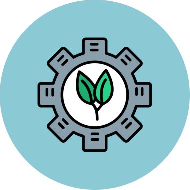 Yeşil yaprak simgesinin vektör illüstrasyonu