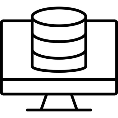 Veri merkezi. Web simgesi basit illüstrasyon