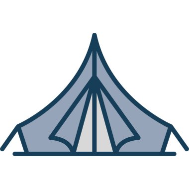 çadır kampı düz biçim ikon vektör tasarımı