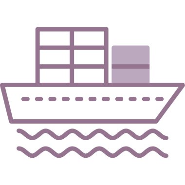 kutu vektör simgesine sahip gemi