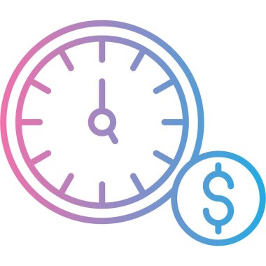 Zaman simgesi. Web için para vektör simgelerinin özet çizimi