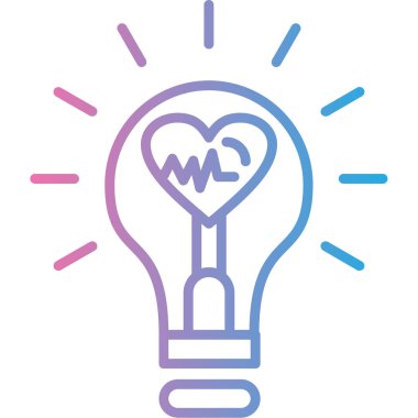 İçinde kalp olan ampul.