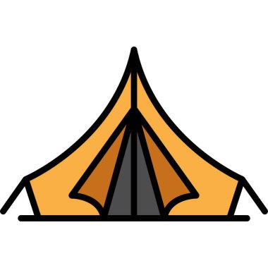 Kamp çadırı ikonu. beyaz üzerinde izole edilmiş çadır çadırı vektör simgesi rengi