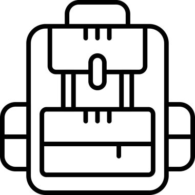 sırt çantası simgesi, vektör illüstrasyonu