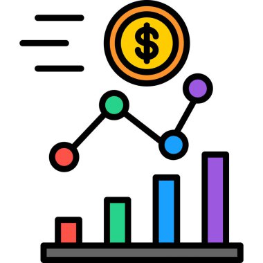 iş grafiği ikon vektör illüstrasyonu