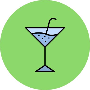 Kokteyl. Web simgesi basit illüstrasyon