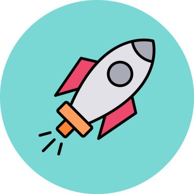 roket ikonu vektör illüstrasyonu