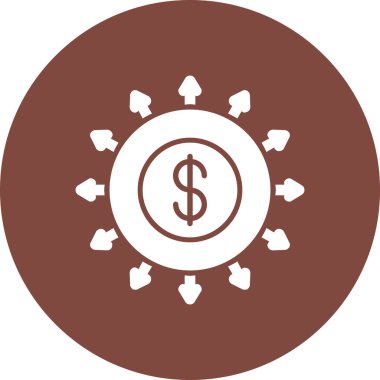 Dolar işareti. Web simgesi basit illüstrasyon