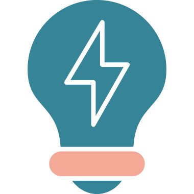 Elektrik ışık ampul düz vektör simgesi