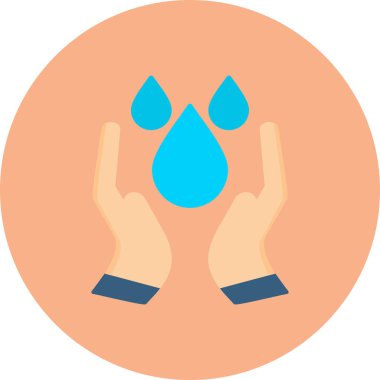 Su. Web simgesi basit illüstrasyon