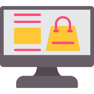 ecommerce alışveriş çantası simgesi düz stil