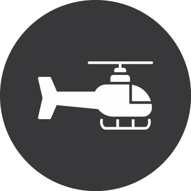 Helikopter simgesi, vektör illüstrasyonu