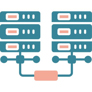 Beyaz arkaplan üzerindeki sunucu vektör illüstrasyonu