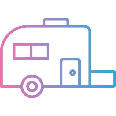 kamp karavanı simgesi vektör çizimi çizimi