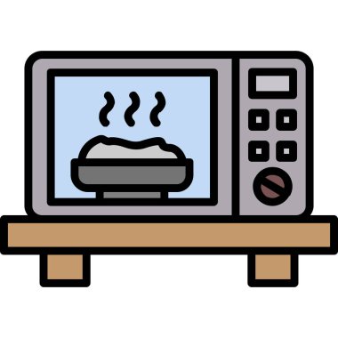 yiyecek mikrodalga ikonu, basit biçim