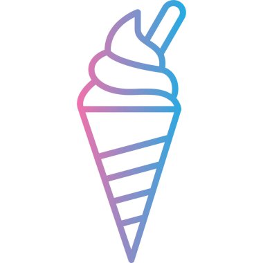 Bir dondurma konisi simgesinin vektör çizimi