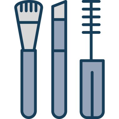 Beyaz arkaplanda boya fırçaları, illüstrasyon, vektör..