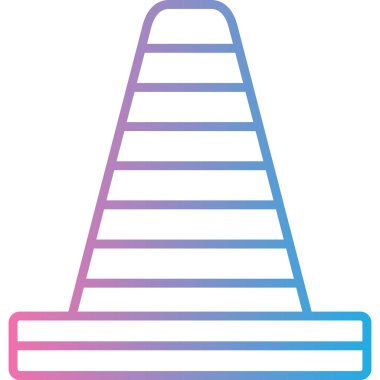 Koni simgesi. Web için koni vektör simgelerinin özet çizimi