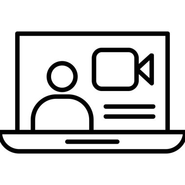 Görüntü sohbet vektör simgesi ile bilgisayar monitörü