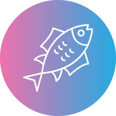 Beyaz arka planda izole renkli balık simgesi. Degrade rasgele dinamik şekiller. Vektör Illustration